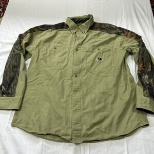 Mossy Oak Shirt Mens Extra Large Button Down Shirt Camouflage Open Range Hunting